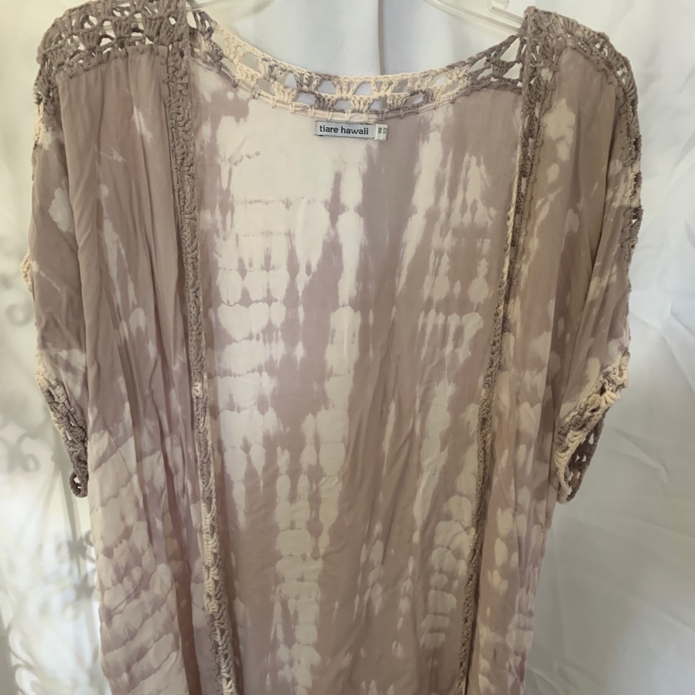 Purple and cream tie dye cardigan. One size
